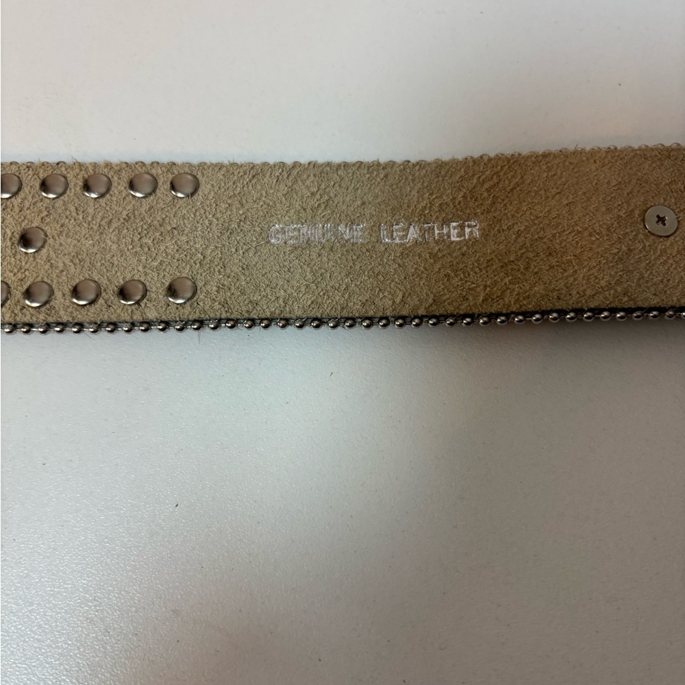 Nocona Genuine Leather Calf Hair on Hide Rhinestone Belt Rodeo Western Bling - Picture 15 of 16